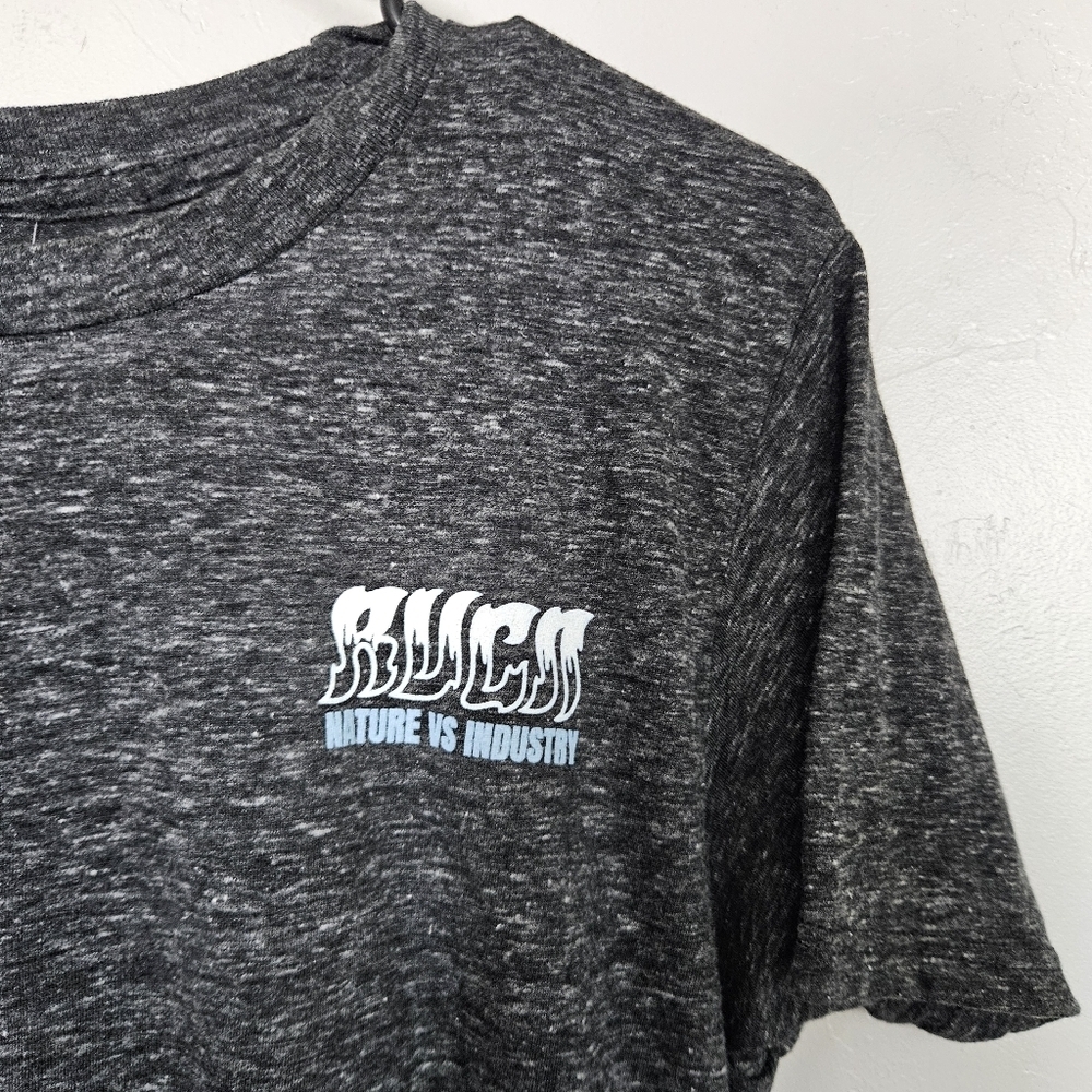 RVCA NWT Men's Small Dark Grey Charcoal Graphic T-Shirt Nature vs Industry Tee - Picture 3 of 5